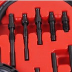 Dyzelinis kompresijos matuoklis su adapteriais (62660V-1) Dyzelinis kompresijos matuoklis su adapteriais (62660V-1)